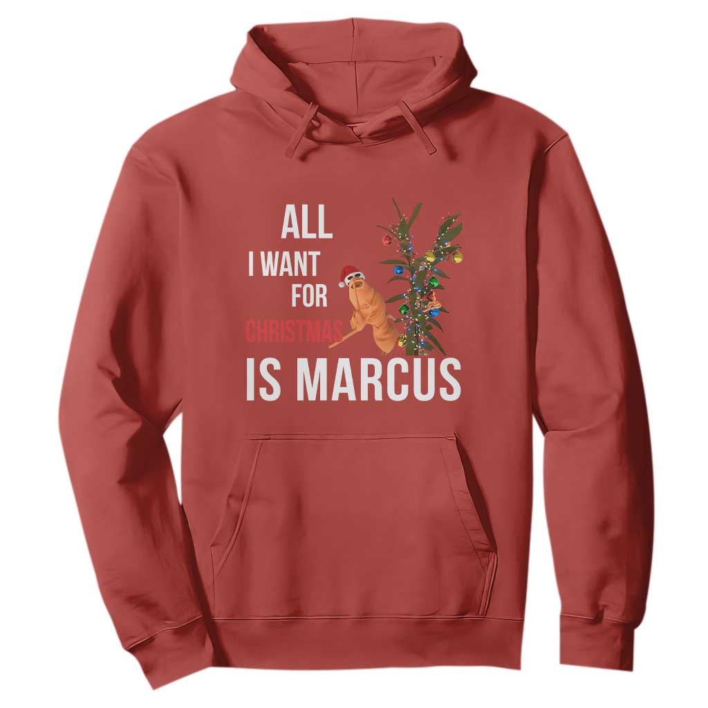Marcus The Worm Robert Christmas Meme Hoodie All I Want For Xmas Is Marcus TS14 Red Print Your Wear