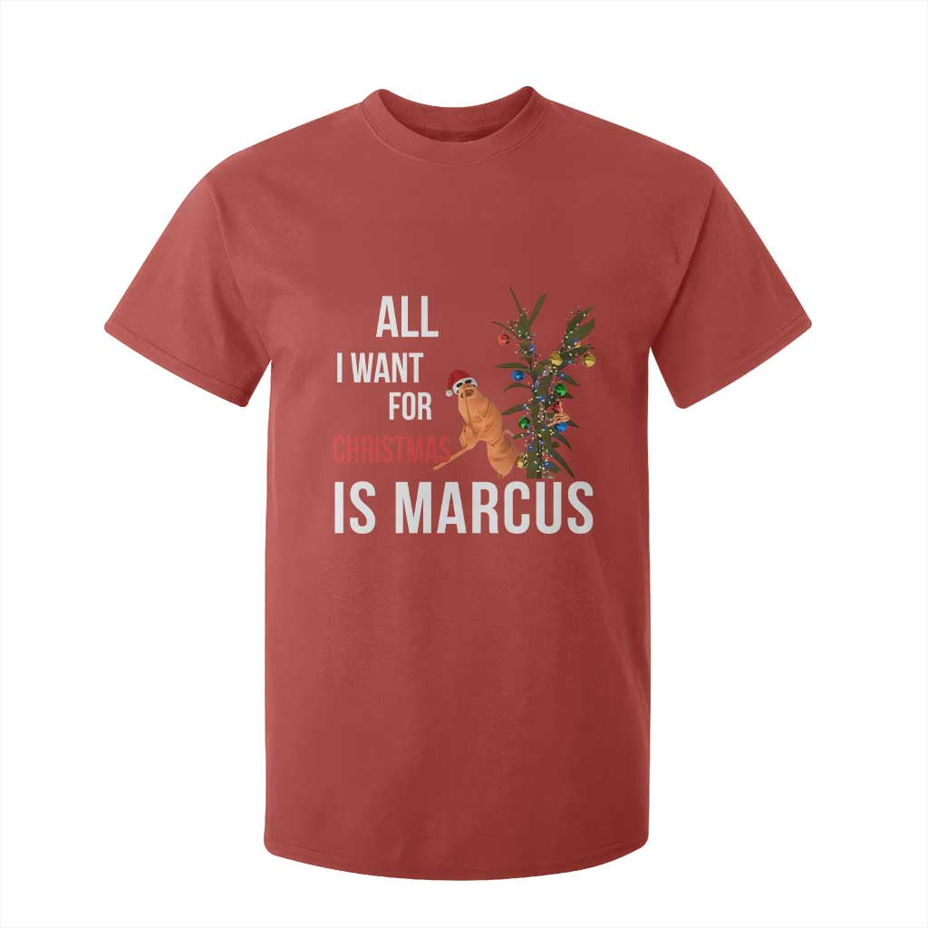 Marcus The Worm Robert Christmas Meme T Shirt For Kid All I Want For Xmas Is Marcus TS14 Red Print Your Wear