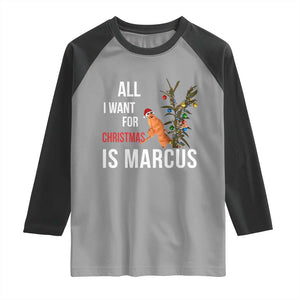 Marcus The Worm Robert Christmas Meme Raglan Shirt All I Want For Xmas Is Marcus TS14 Sport Gray Black Print Your Wear