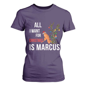 Marcus The Worm Robert Christmas Meme T Shirt For Women All I Want For Xmas Is Marcus TS14 Purple Print Your Wear