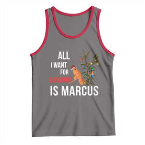 Marcus The Worm Robert Christmas Meme Tank Top All I Want For Xmas Is Marcus TS14 Deep Heather Red Print Your Wear
