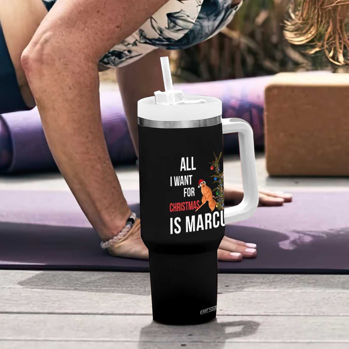 Marcus The Worm Robert Christmas Meme Tumbler With Handle All I Want For Xmas Is Marcus TS14 Print Your Wear