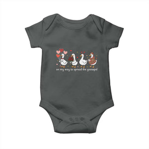 Silly Goose Christian Valentine Gospel Baby Onesie On My Way To Spread The Goosepel TS14 Dark Heather Print Your Wear