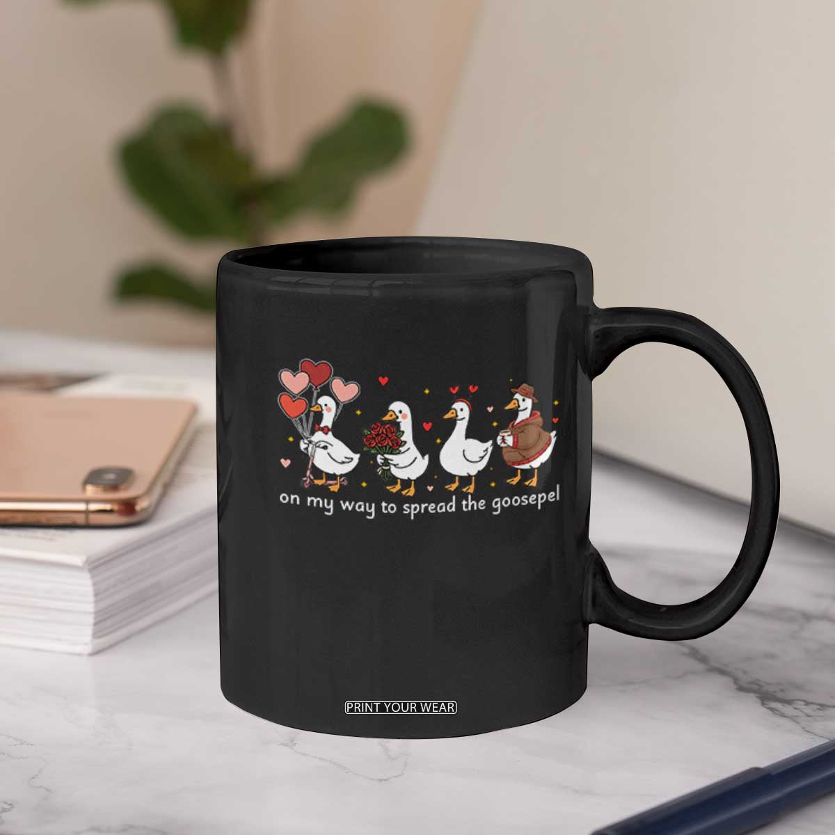 Silly Goose Christian Valentine Gospel Coffee Mug On My Way To Spread The Goosepel TS14 Print Your Wear