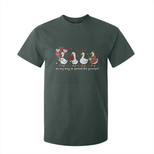 Silly Goose Christian Valentine Gospel T Shirt For Kid On My Way To Spread The Goosepel TS14 Dark Forest Green Print Your Wear