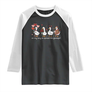 Silly Goose Christian Valentine Gospel Raglan Shirt On My Way To Spread The Goosepel TS14 Black White Print Your Wear