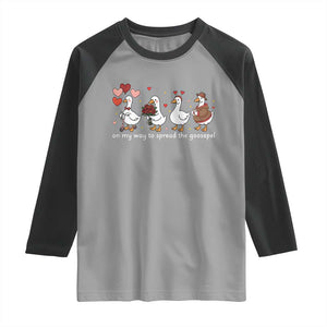 Silly Goose Christian Valentine Gospel Raglan Shirt On My Way To Spread The Goosepel TS14 Sport Gray Black Print Your Wear