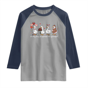 Silly Goose Christian Valentine Gospel Raglan Shirt On My Way To Spread The Goosepel TS14 Sport Gray Navy Print Your Wear