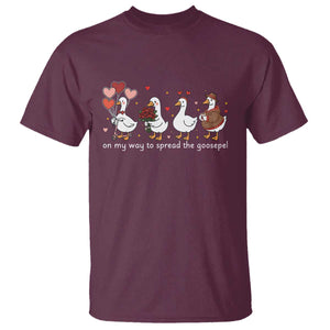 Silly Goose Christian Valentine Gospel T Shirt On My Way To Spread The Goosepel TS14 Maroon Print Your Wear
