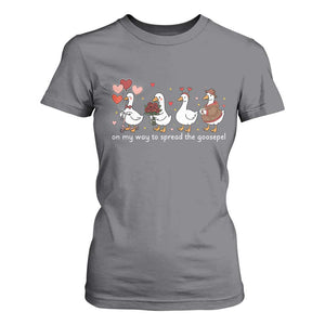 Silly Goose Christian Valentine Gospel T Shirt For Women On My Way To Spread The Goosepel TS14 Charcoal Print Your Wear