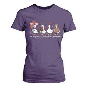 Silly Goose Christian Valentine Gospel T Shirt For Women On My Way To Spread The Goosepel TS14 Purple Print Your Wear