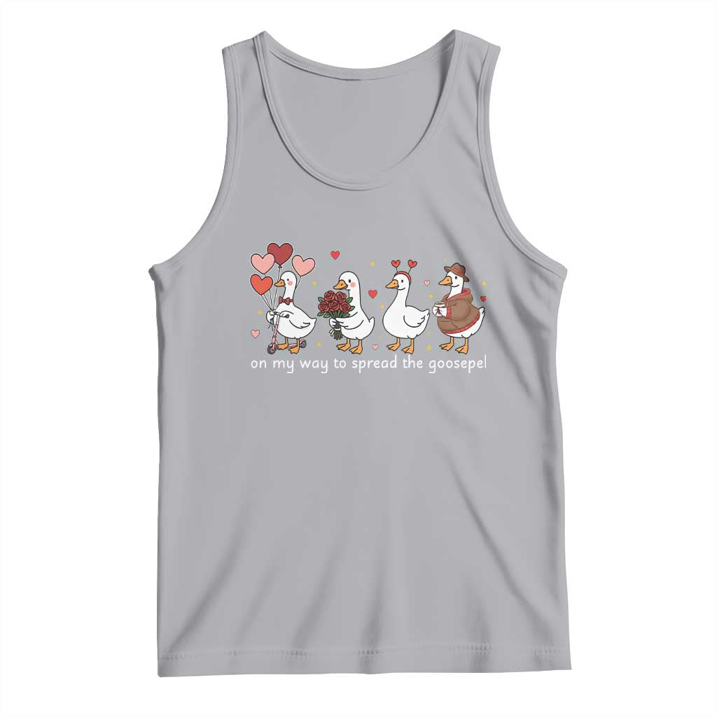Silly Goose Christian Valentine Gospel Tank Top On My Way To Spread The Goosepel TS14 Athletic Heather Print Your Wear