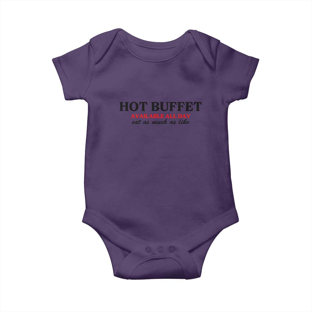 Hot Buffet Available All Day Baby Onesie Funny Cooking Food TS14 Purple Print Your Wear
