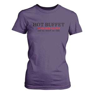 Hot Buffet Available All Day T Shirt For Women Funny Cooking Food TS14 Purple Print Your Wear