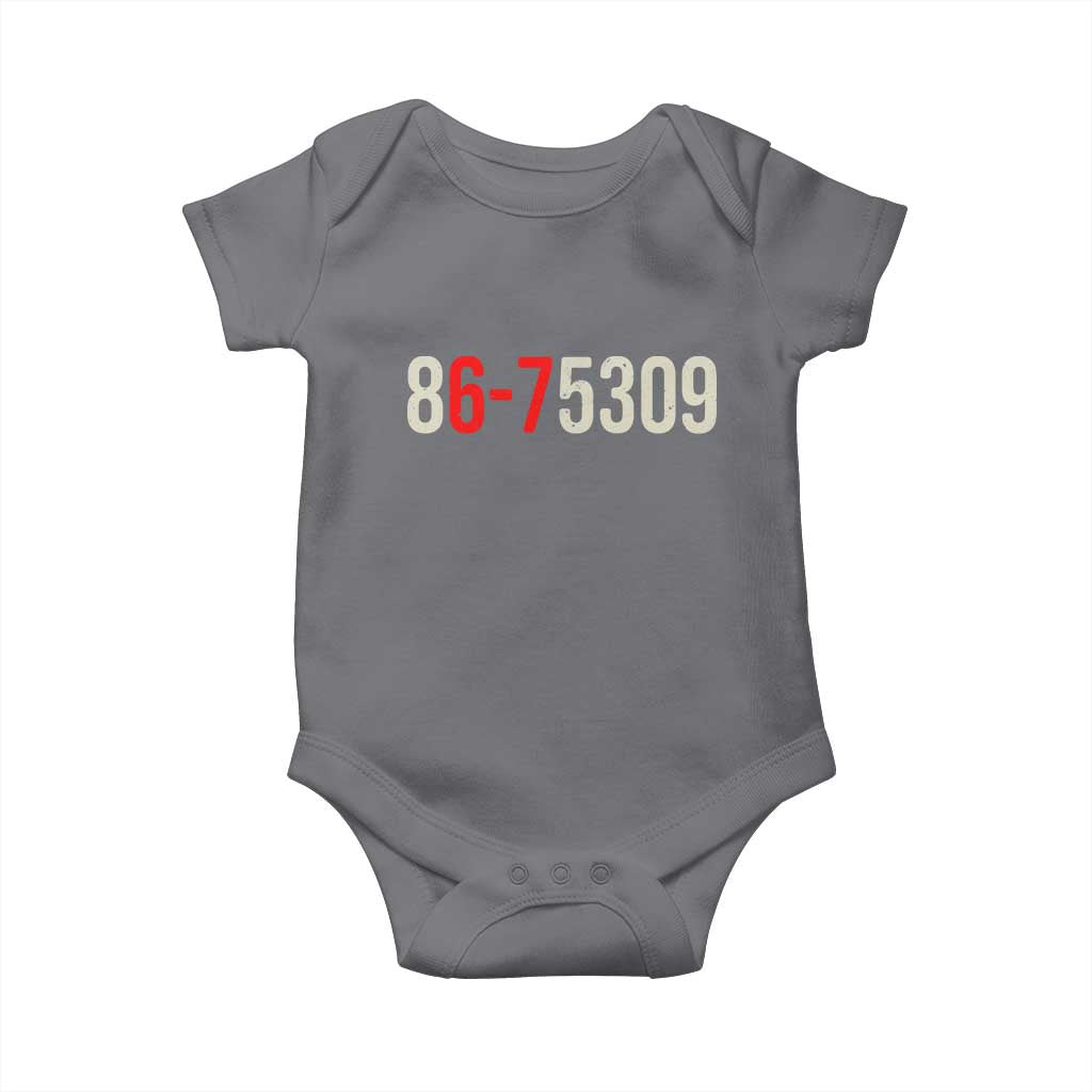 67 Six Seven Meme Baby Onesie Vintage 80s Music 8675309 Jenny TS14 Charcoal Print Your Wear