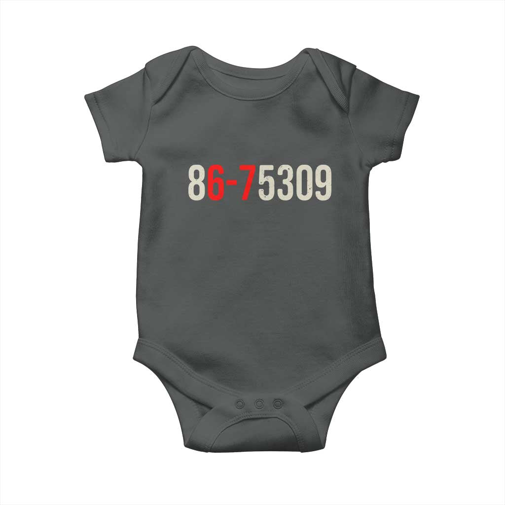 67 Six Seven Meme Baby Onesie Vintage 80s Music 8675309 Jenny TS14 Dark Heather Print Your Wear