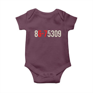 67 Six Seven Meme Baby Onesie Vintage 80s Music 8675309 Jenny TS14 Maroon Print Your Wear