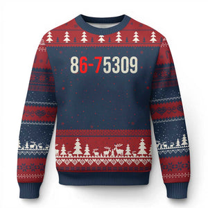 67 Six Seven Meme Ugly Christmas Sweater Vintage 80s Music 8675309 Jenny TS14 Navy Red Print Your Wear