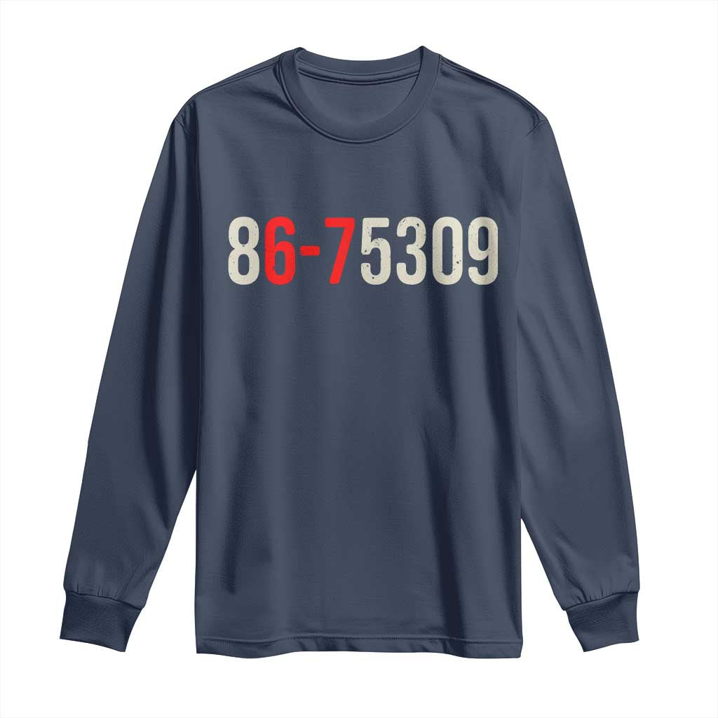 67 Six Seven Meme Long Sleeve Shirt Vintage 80s Music 8675309 Jenny TS14 Navy Print Your Wear