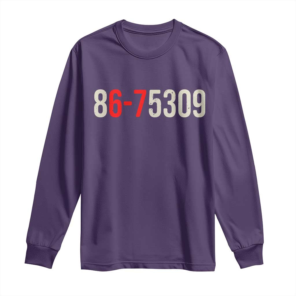 67 Six Seven Meme Long Sleeve Shirt Vintage 80s Music 8675309 Jenny TS14 Purple Print Your Wear