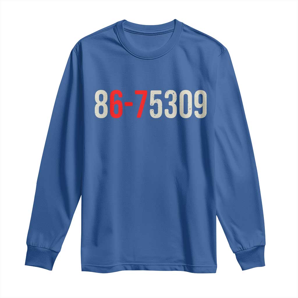 67 Six Seven Meme Long Sleeve Shirt Vintage 80s Music 8675309 Jenny TS14 Royal Blue Print Your Wear