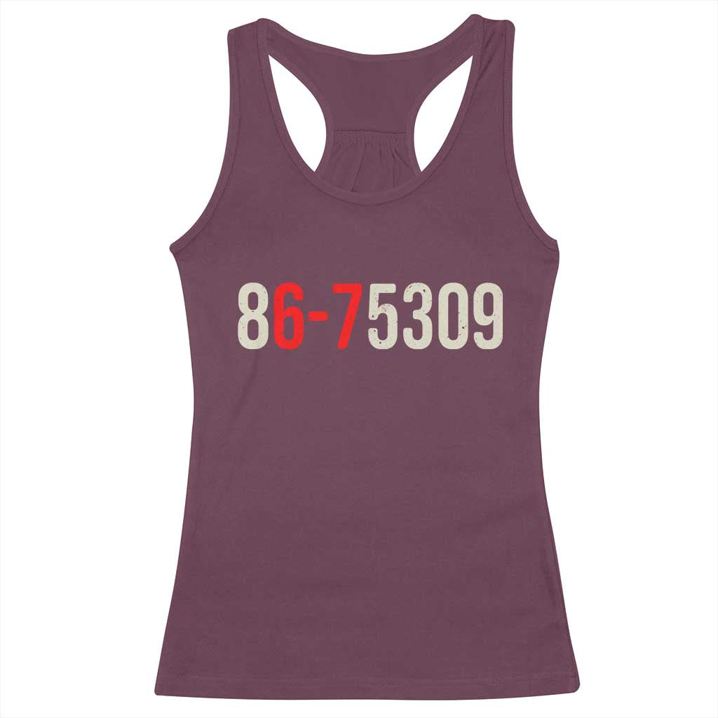 67 Six Seven Meme Racerback Tank Top Vintage 80s Music 8675309 Jenny TS14 Maroon Print Your Wear