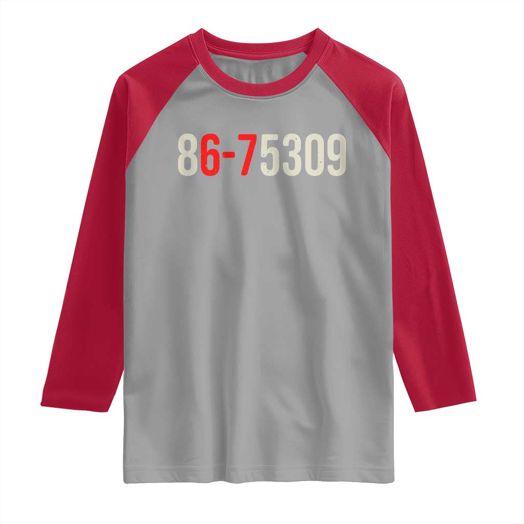 67 Six Seven Meme Raglan Shirt Vintage 80s Music 8675309 Jenny TS14 Sport Gray Red Print Your Wear