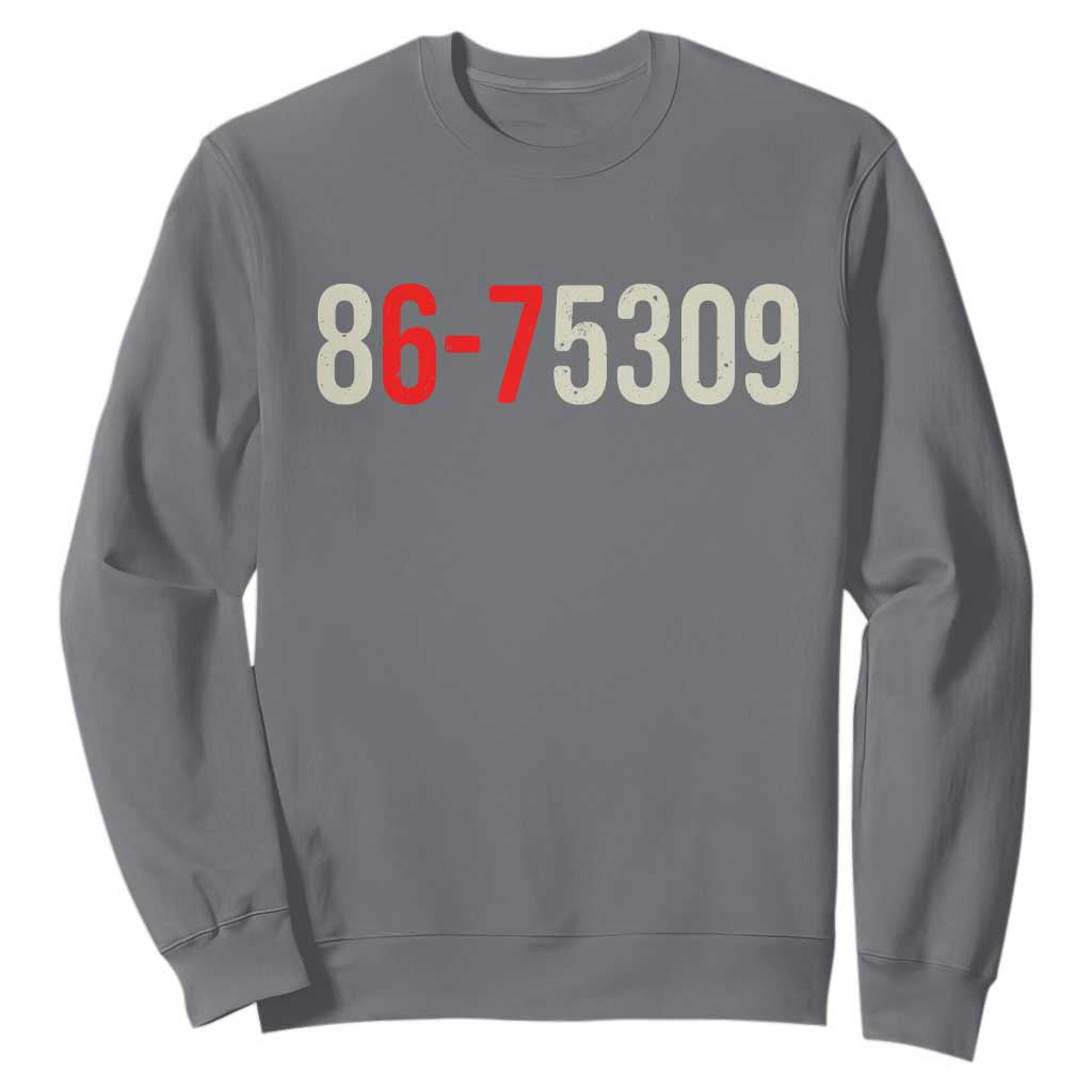 67 Six Seven Meme Sweatshirt Vintage 80s Music 8675309 Jenny TS14 Charcoal Print Your Wear