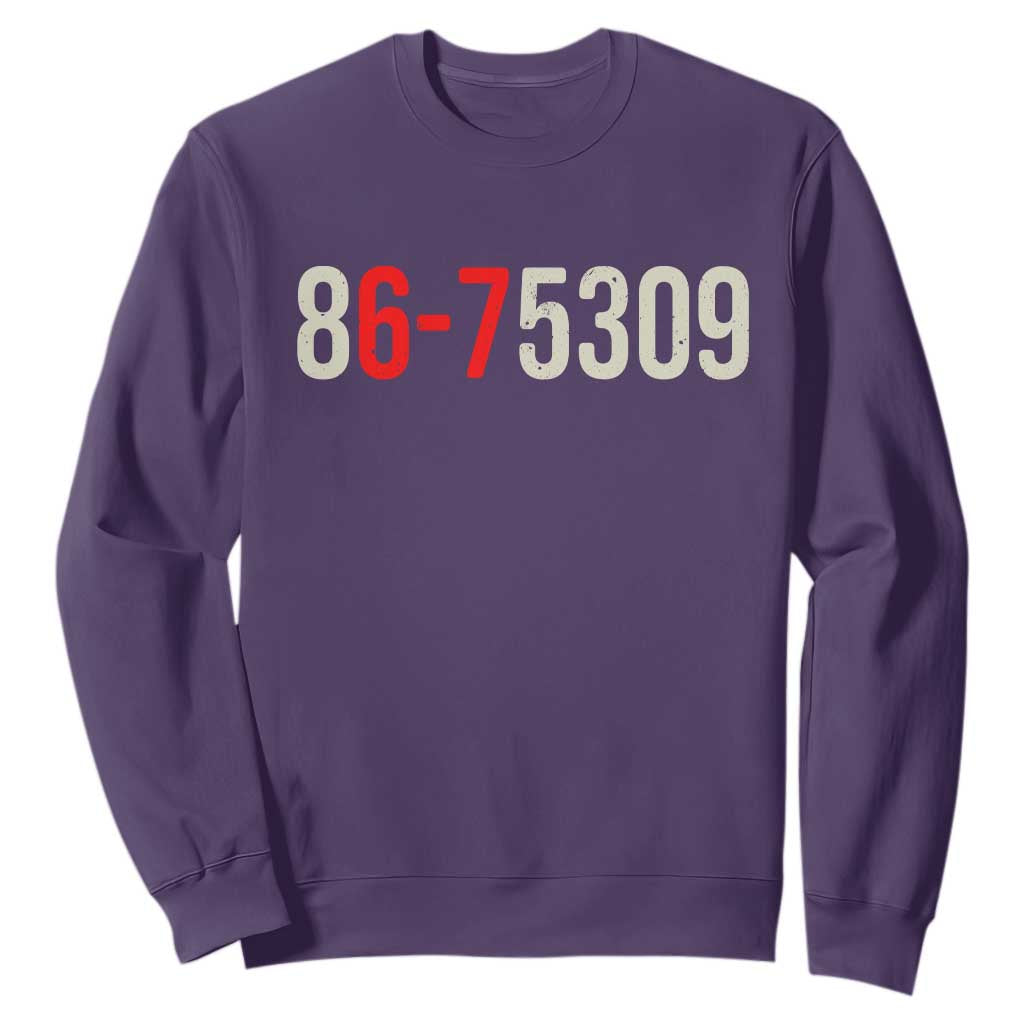 67 Six Seven Meme Sweatshirt Vintage 80s Music 8675309 Jenny TS14 Purple Print Your Wear