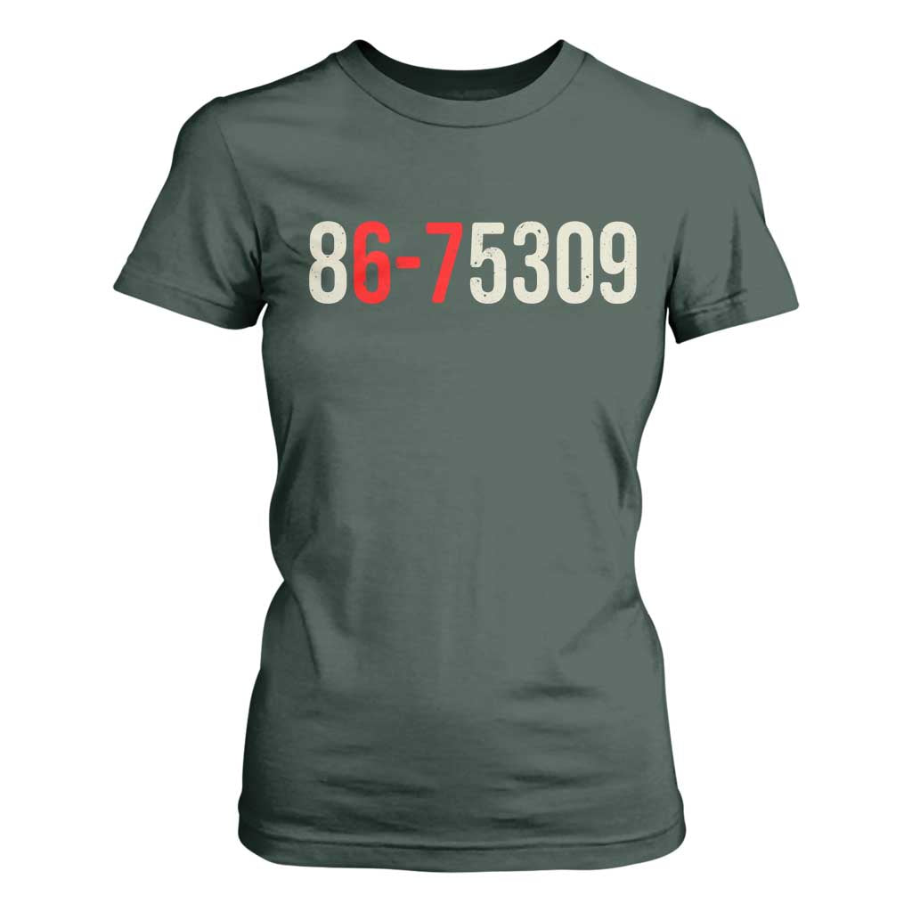 67 Six Seven Meme T Shirt For Women Vintage 80s Music 8675309 Jenny TS14 Dark Forest Green Print Your Wear