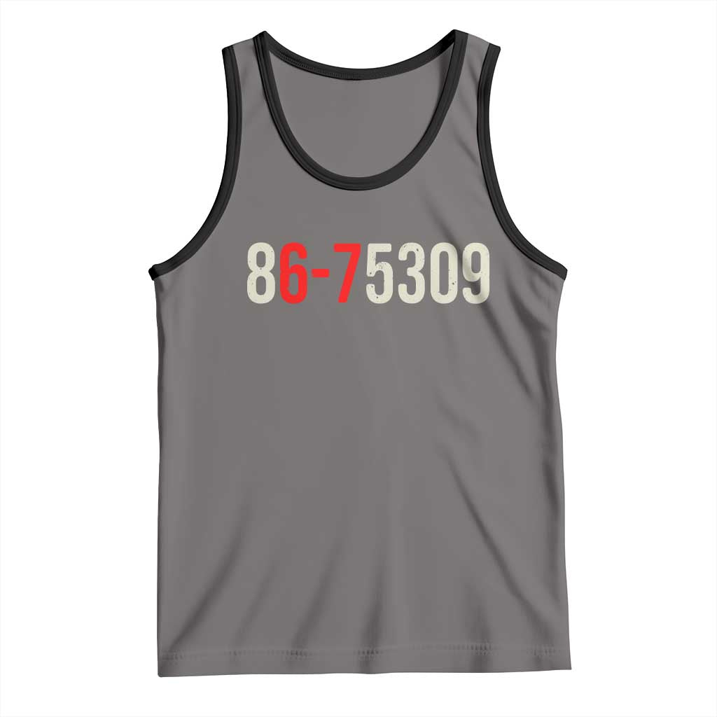 67 Six Seven Meme Tank Top Vintage 80s Music 8675309 Jenny TS14 Deep Heather Black Print Your Wear
