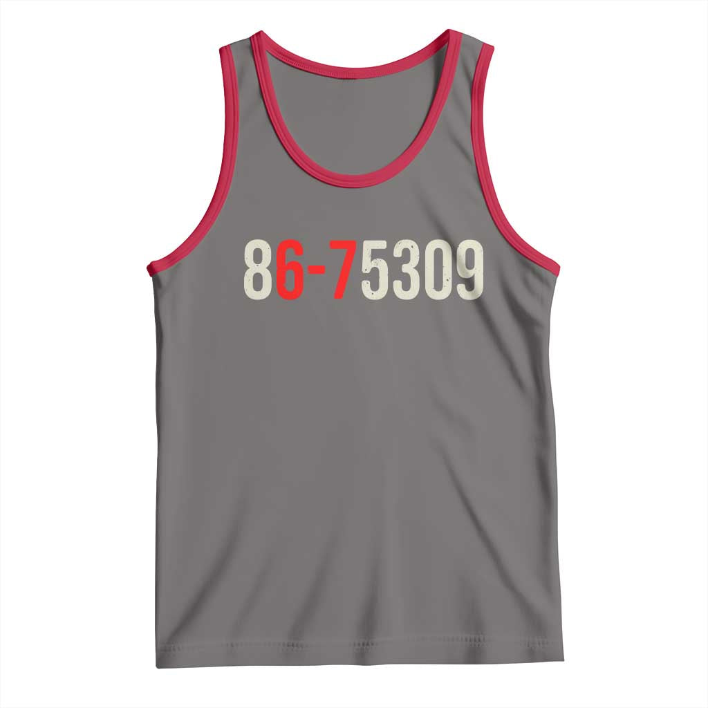 67 Six Seven Meme Tank Top Vintage 80s Music 8675309 Jenny TS14 Deep Heather Red Print Your Wear