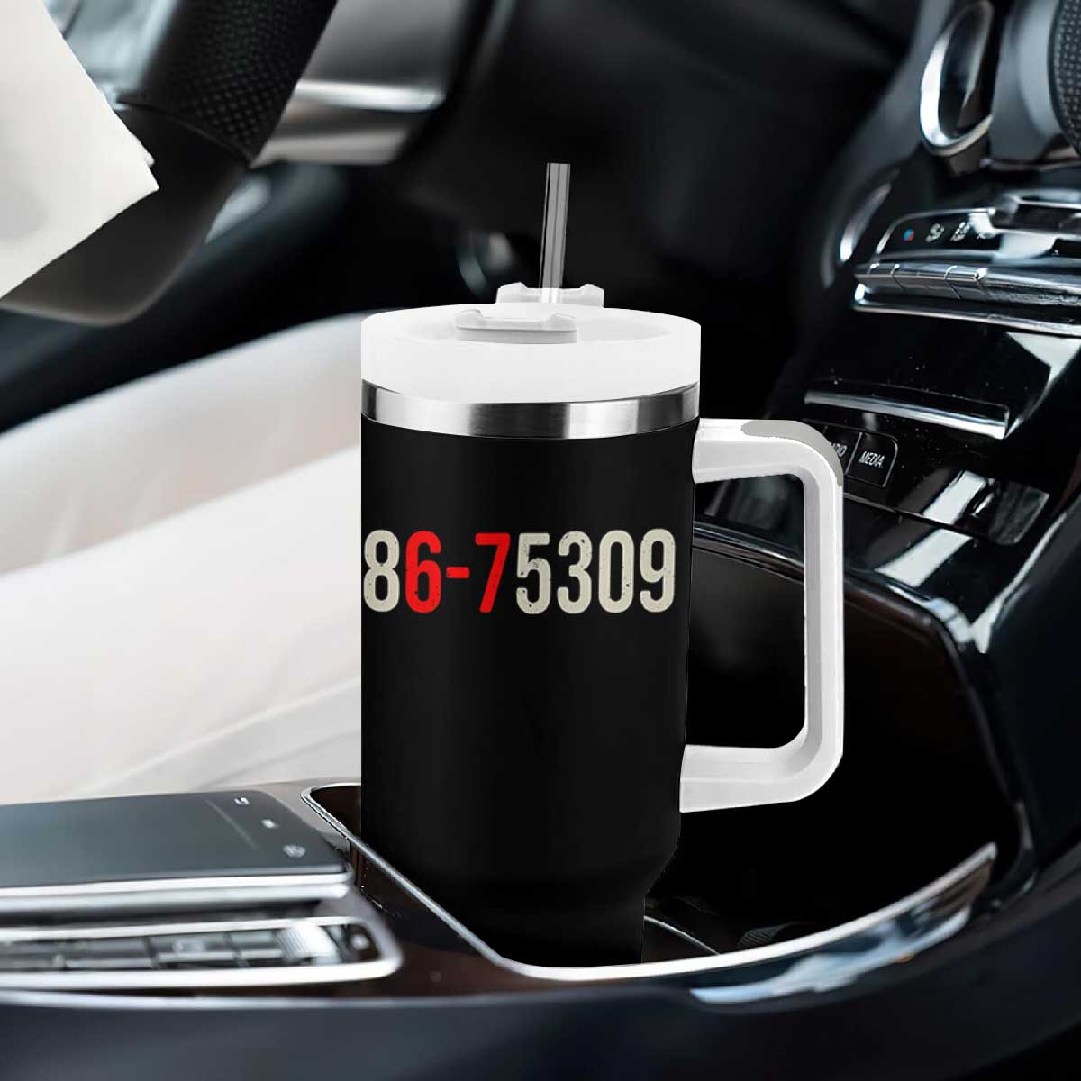 67 Six Seven Meme Tumbler With Handle Vintage 80s Music 8675309 Jenny TS14 Print Your Wear