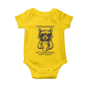 Undiagnosed But Something Aint Right Baby Onesie Funny Racoon Saying TS14 Daisy Print Your Wear