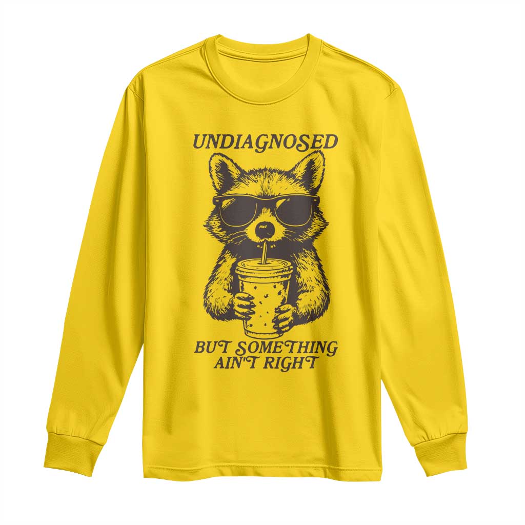 Undiagnosed But Something Aint Right Long Sleeve Shirt Funny Racoon Saying TS14 Daisy Print Your Wear