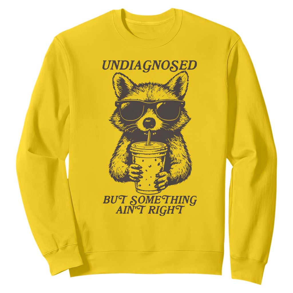 Undiagnosed But Something Aint Right Sweatshirt Funny Racoon Saying TS14 Daisy Print Your Wear