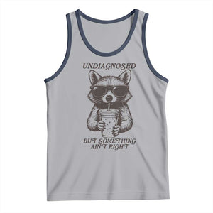 Undiagnosed But Something Aint Right Tank Top Funny Racoon Saying TS14 Athletic Heather Navy Print Your Wear