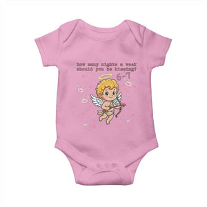 67 Valentine Meme Baby Onesie Funny Six Seven Cupid Saying TS14 Light Pink Print Your Wear