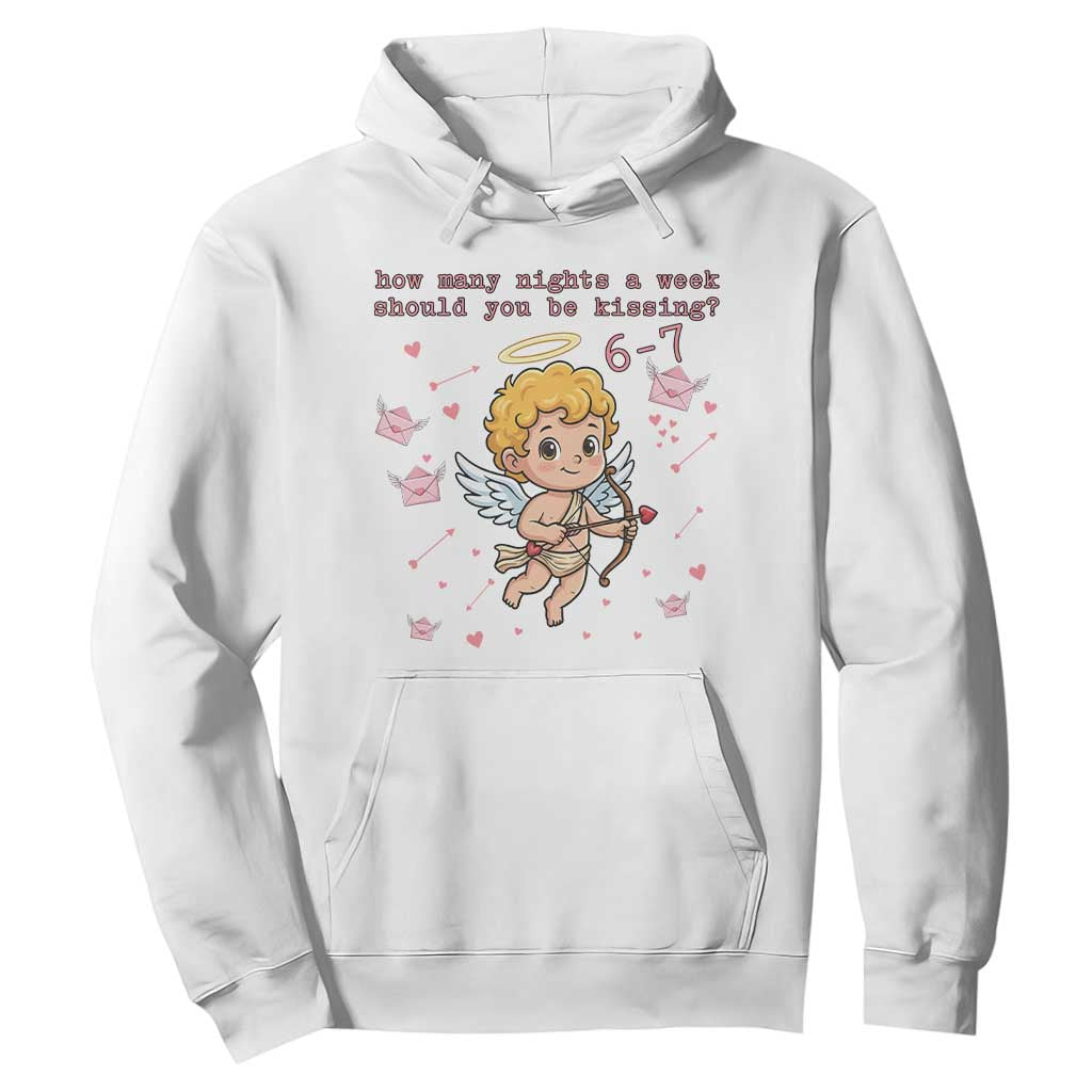 67 Valentine Meme Hoodie Funny Six Seven Cupid Saying TS14 White Print Your Wear