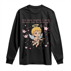 67 Valentine Meme Long Sleeve Shirt Funny Six Seven Cupid Saying TS14 Black Print Your Wear