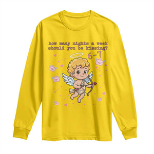 67 Valentine Meme Long Sleeve Shirt Funny Six Seven Cupid Saying TS14 Daisy Print Your Wear