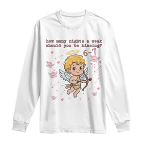 67 Valentine Meme Long Sleeve Shirt Funny Six Seven Cupid Saying TS14 White Print Your Wear