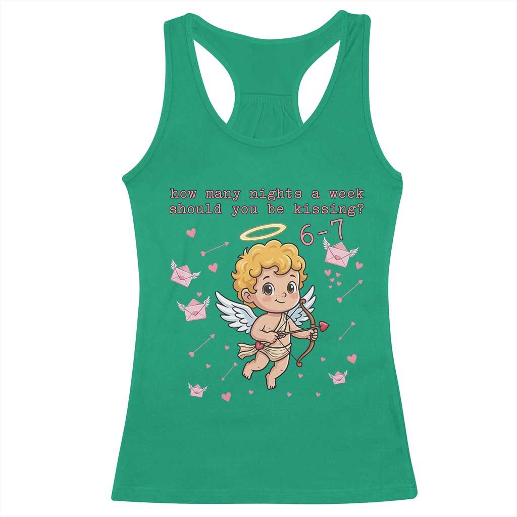 67 Valentine Meme Racerback Tank Top Funny Six Seven Cupid Saying TS14 Irish Green Print Your Wear