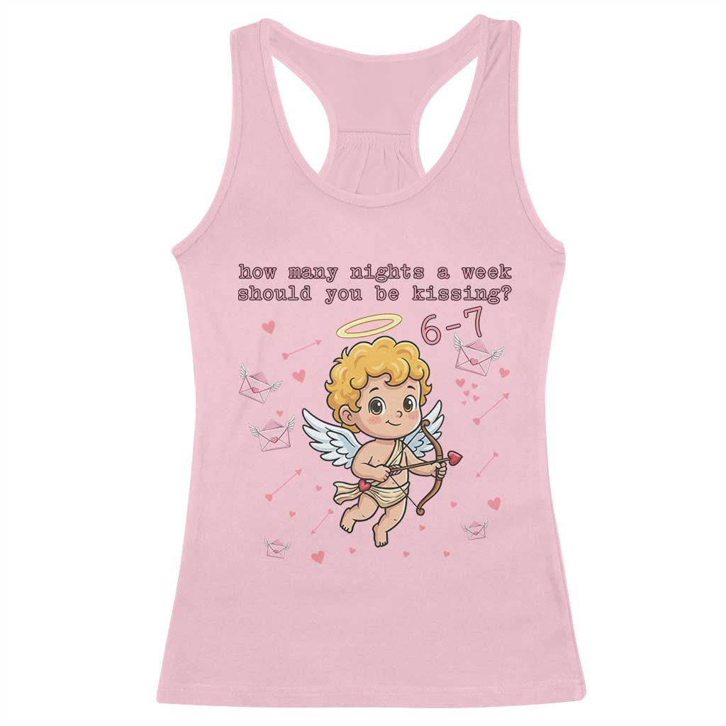 67 Valentine Meme Racerback Tank Top Funny Six Seven Cupid Saying TS14 Light Pink Print Your Wear