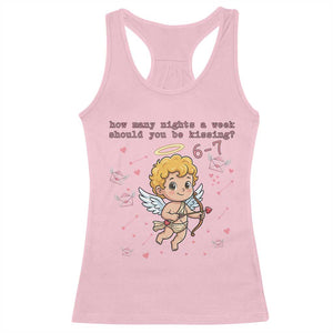 67 Valentine Meme Racerback Tank Top Funny Six Seven Cupid Saying TS14 Light Pink Print Your Wear