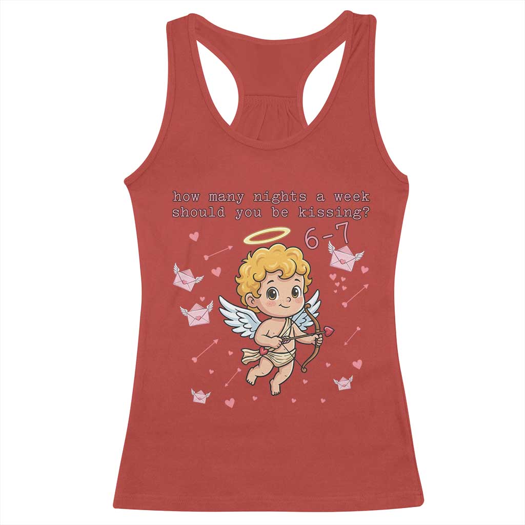 67 Valentine Meme Racerback Tank Top Funny Six Seven Cupid Saying TS14 Red Print Your Wear