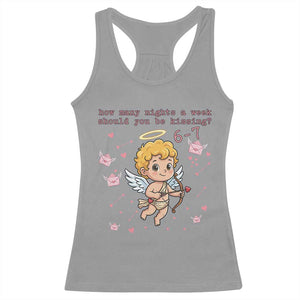 67 Valentine Meme Racerback Tank Top Funny Six Seven Cupid Saying TS14 Sport Gray Print Your Wear