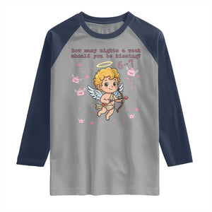 67 Valentine Meme Raglan Shirt Funny Six Seven Cupid Saying TS14 Sport Gray Navy Print Your Wear