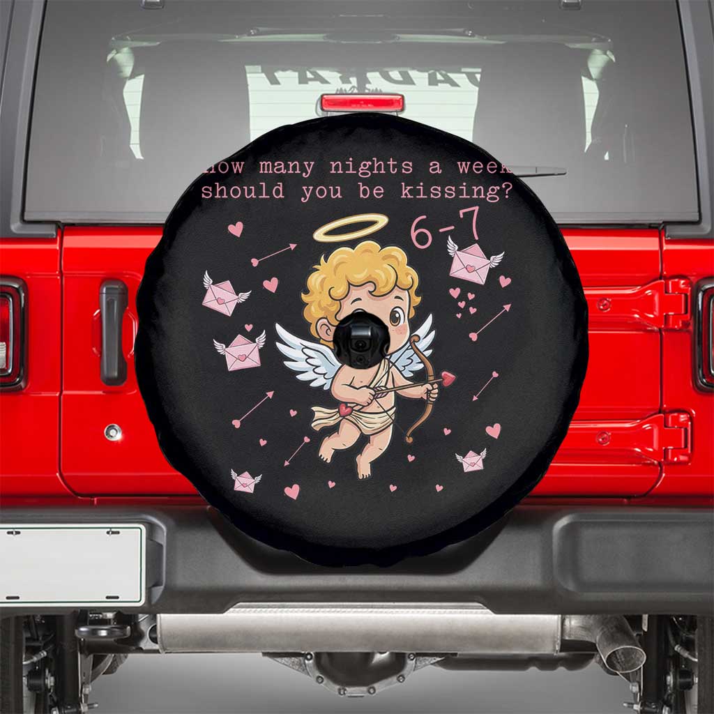 67 Valentine Meme Spare Tire Cover Funny Six Seven Cupid Saying TS14 Black Print Your Wear