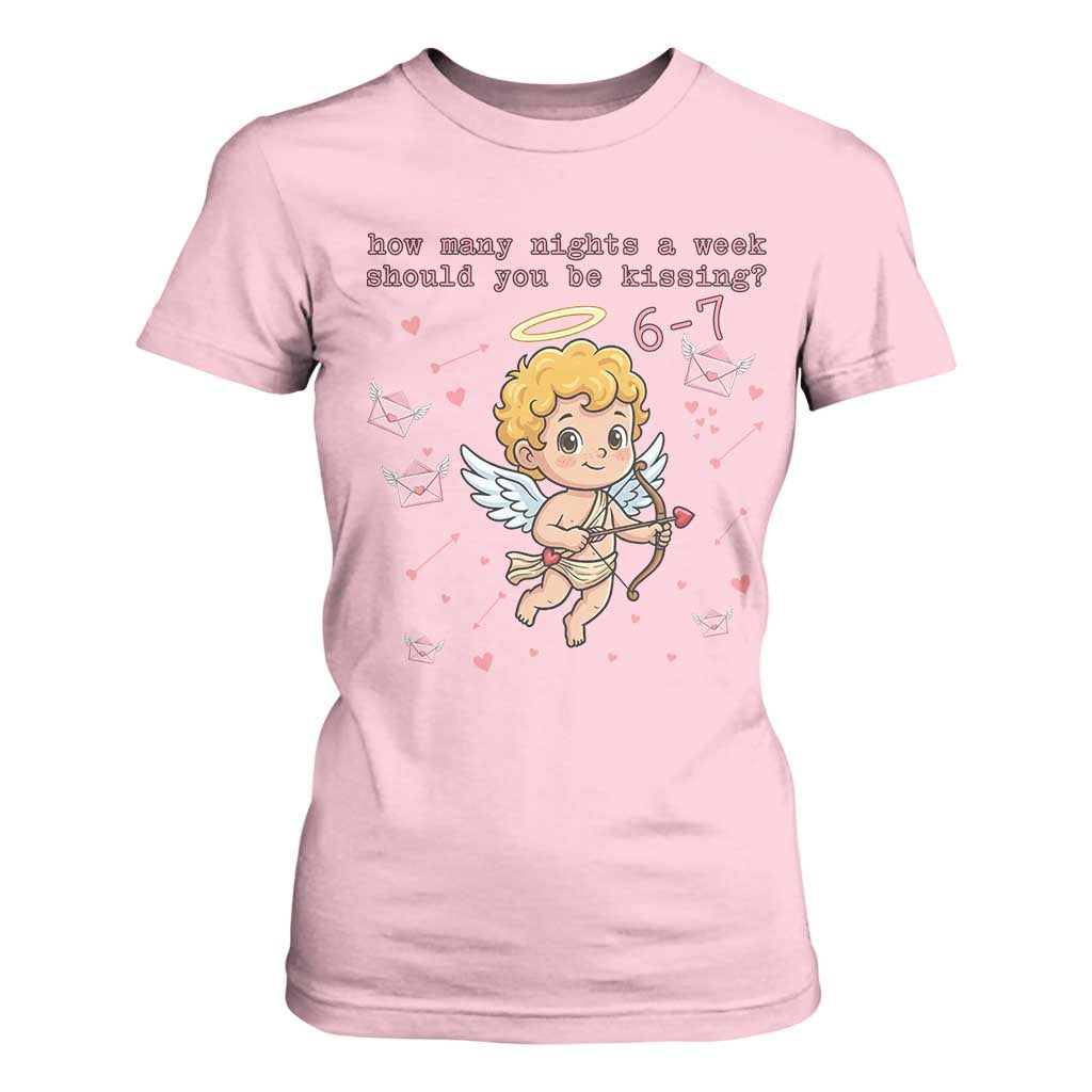 67 Valentine Meme T Shirt For Women Funny Six Seven Cupid Saying TS14 Light Pink Print Your Wear